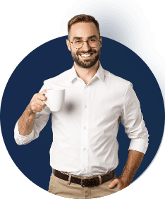 Man met koffie
